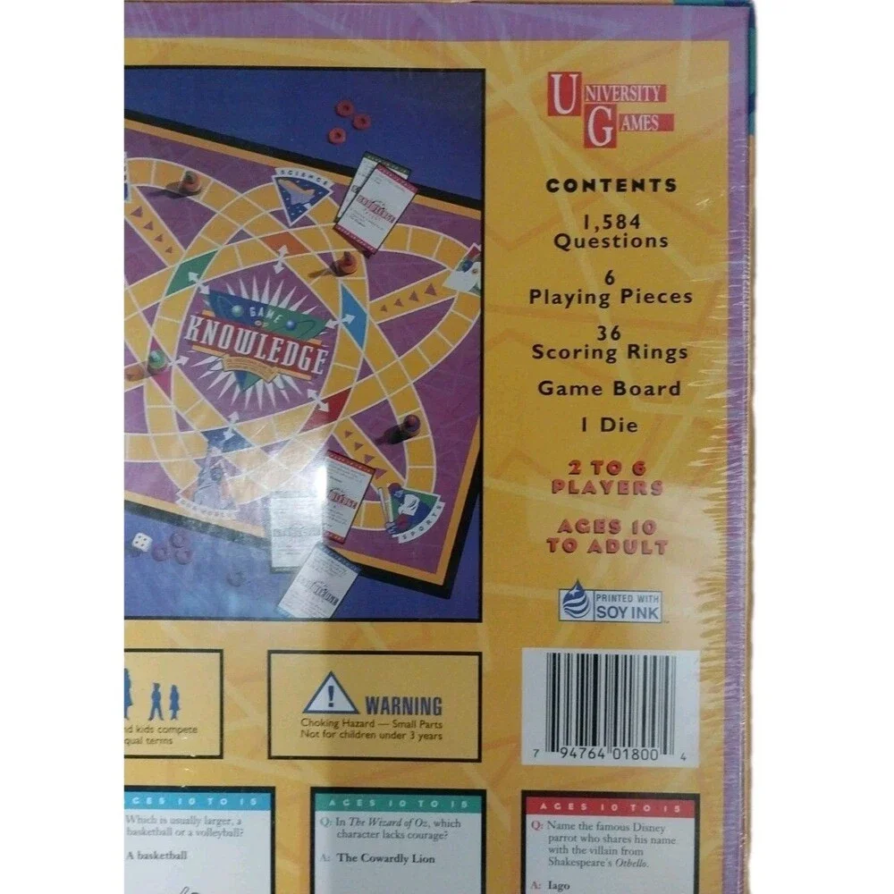 Game of Knowledge Board Game 1995 Playtoy Industries University Games New